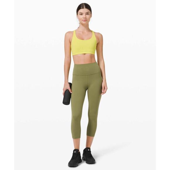 Lululemon Wunder Train High-Rise Crop 21" Bronze Green Size 6 Activewear - Picture 7 of 11